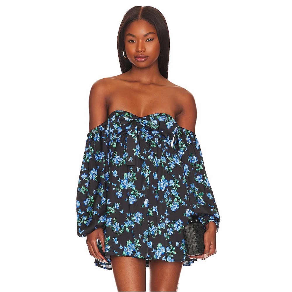 MAJORELLE STELLINA MINI DRESS IN BLUE BUTTERFLY